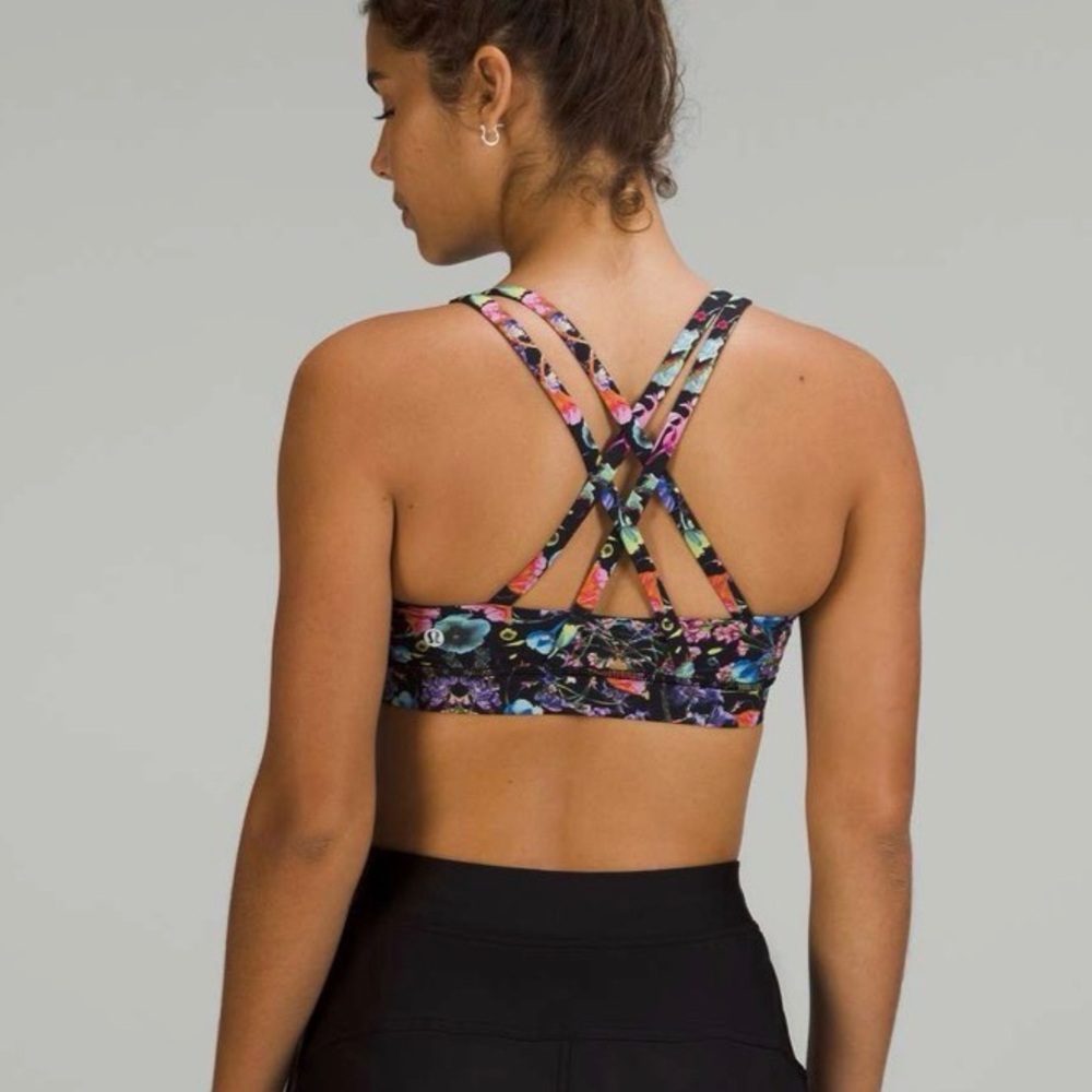 Lululemon Athletica Enerrgy LongLine Bra in Flowerscope black multiprint-size 8 - Picture 3 of 8